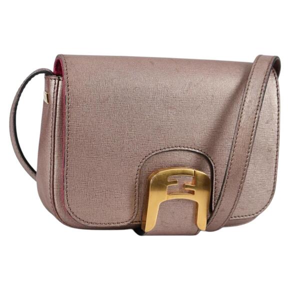 FENDI Chameleon Shoulder Bag Leather Pink Gold - Picture 1 of 14